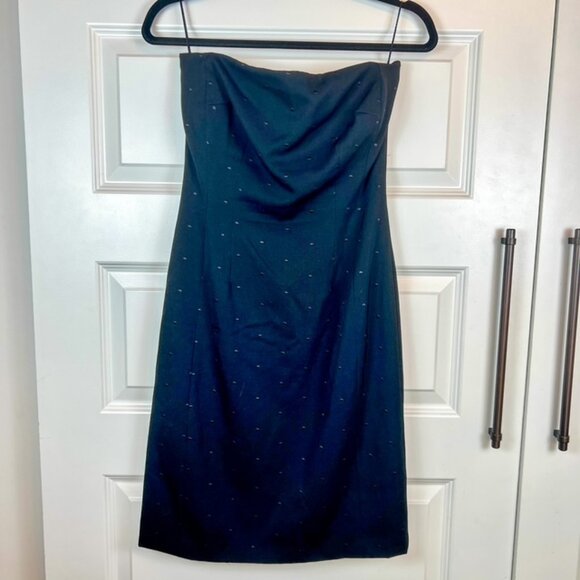 Richard Tyler Couture Black Strapless Sheath Dress Women’s Size 6 – Made in USA, - Picture 2 of 8